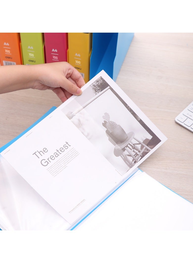 Deli E5037 Display Book - A4, 100 Pages, Assorted Colors - Image 5