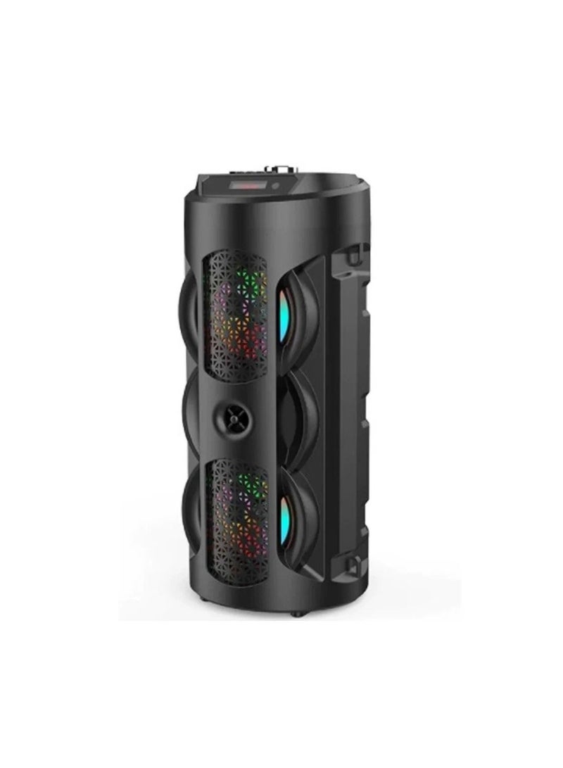 Portable ZQS-4243 Multimedia Wireless Speaker with Bluetooth Remote Control USB TF FM Aux Control LED Lighting Luminous Effect  - Image 1