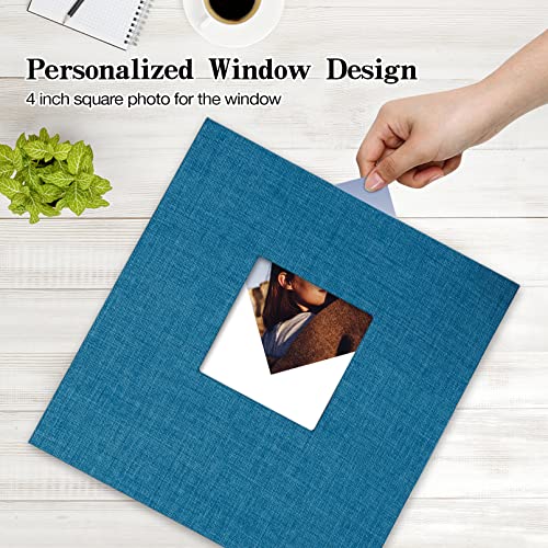 potricher Large Photo Album Self Adhesive 4x6 5x7 8x10 Pictures Linen Cover 40 Blank Pages Magnetic DIY Scrapbook Albums with A Metallic Pen (Blue) - Image 2