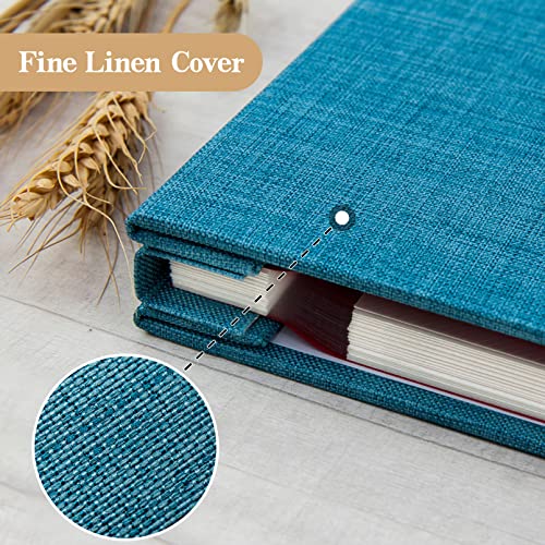 potricher Large Photo Album Self Adhesive 4x6 5x7 8x10 Pictures Linen Cover 40 Blank Pages Magnetic DIY Scrapbook Albums with A Metallic Pen (Blue) - Image 5