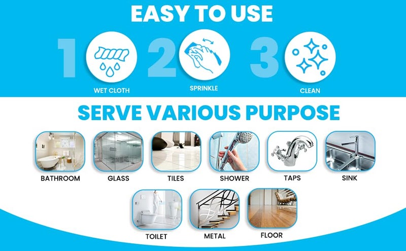 Cleanz-up Limescale & Hard Salt Water Stain Remover, Heavy Duty, Ecofriendly, Safe, For Glass, Tap, Tiles, Bathroom, Kitchen, Pool, Tank, Scaling, Toilet - 150 gms Pack - Image 3