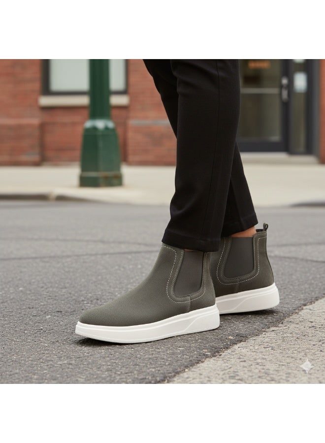 إيتاليانو حذاء رجالى مريح مصنوع من شمواه جلد طبيعى مع نعل رابر تركي - Image 3