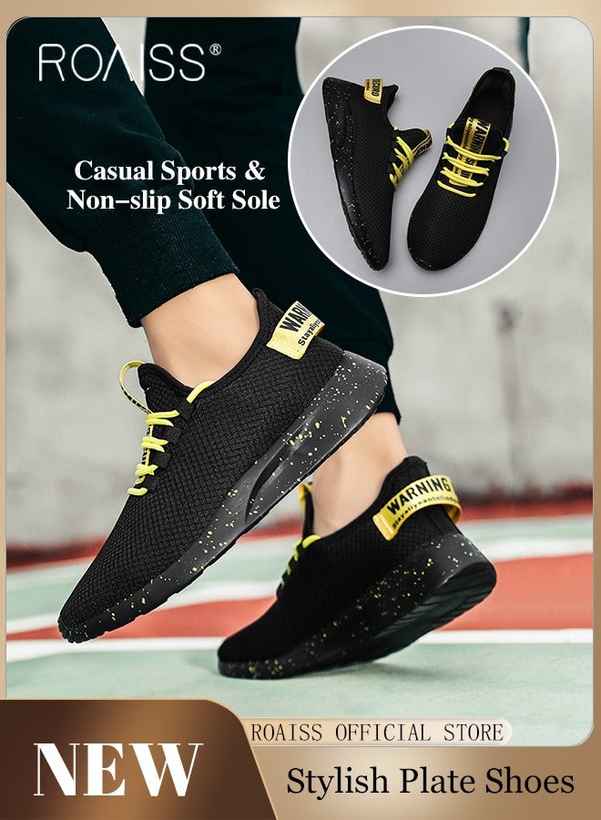roaiss Men's Comfortable Running Walking Sport Shoes High Quality Jogging Sneakers Breathable Non-slip Fitness Training Footwear Colorblock Sneakers - Image 3
