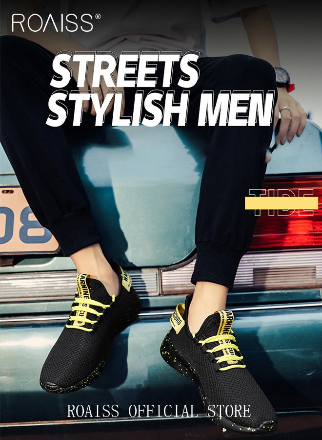roaiss Men's Comfortable Running Walking Sport Shoes High Quality Jogging Sneakers Breathable Non-slip Fitness Training Footwear Colorblock Sneakers - Image 4