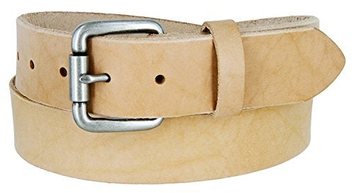 Belts.com Natural Finish Full Grain Leather Belt with Roller Buckle 1 1/2" (Natural,38) - Image 1