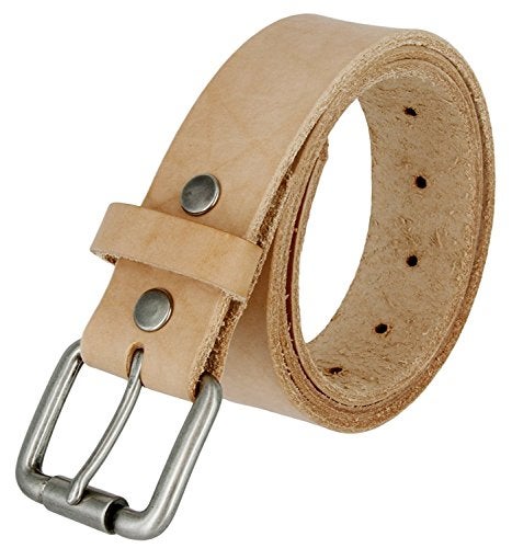 Belts.com Natural Finish Full Grain Leather Belt with Roller Buckle 1 1/2" (Natural,38) - Image 2