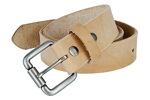 Belts.com Natural Finish Full Grain Leather Belt with Roller Buckle 1 1/2" (Natural,38) - Image 4