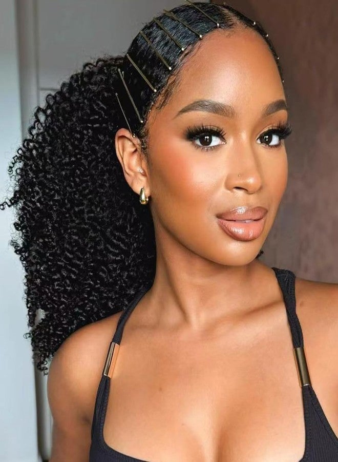 HLSK Afro Kinky Curly Drawstring Pontail Human Hair For Black Women,4C Natural Curly Drawstring Ponytail Extension,10A Brazilian Virgin Kinky Curly Human Hair Ponytail (18 Inch) - Image 1