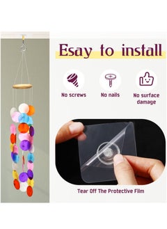 KASTWAVE Ceiling Hooks, Self Adhesive Stainless Steel Eye Hooks, No Hole Hanger, Transparent Waterproof Seamless Oilproof Wall Hooks 4.5KG(max) for Hanging Plant Lights(10PCS)  - Image 5