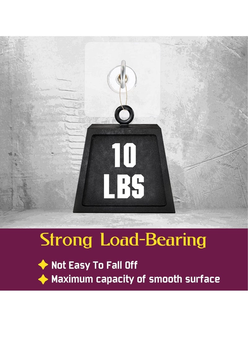 KASTWAVE Ceiling Hooks, Self Adhesive Stainless Steel Eye Hooks, No Hole Hanger, Transparent Waterproof Seamless Oilproof Wall Hooks 4.5KG(max) for Hanging Plant Lights(10PCS)  - Image 3