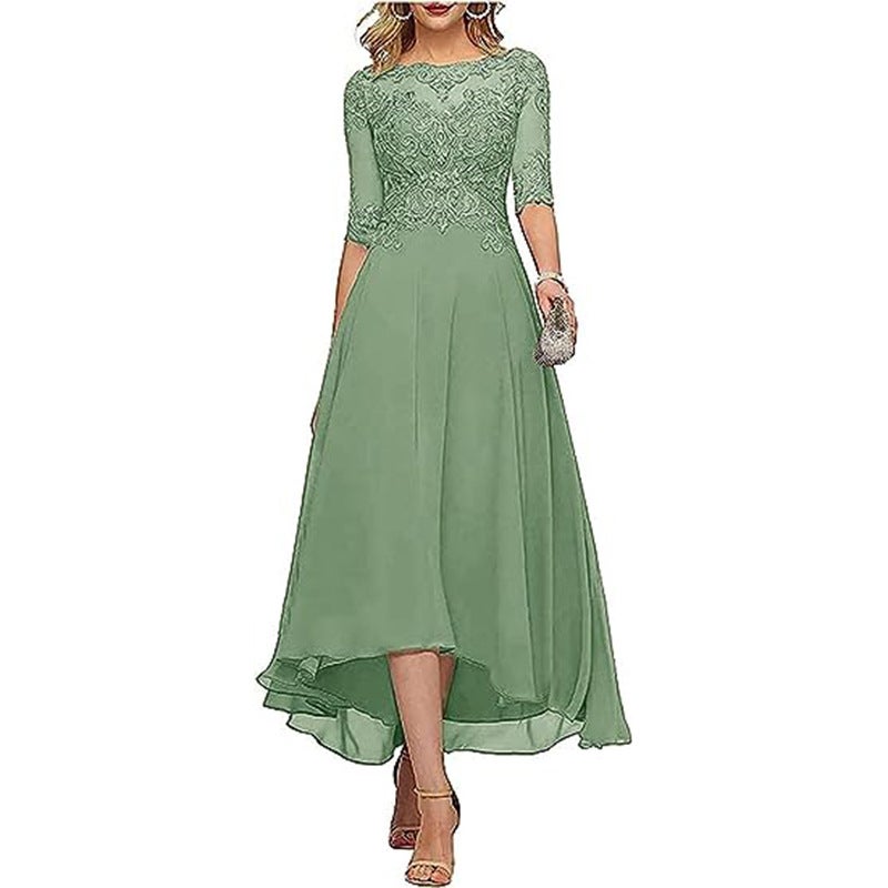 Dress Chiffon Lace Elegant Mid-Sleeve Multi-Color Oversized Evening Dress Prom Dress - Image 3