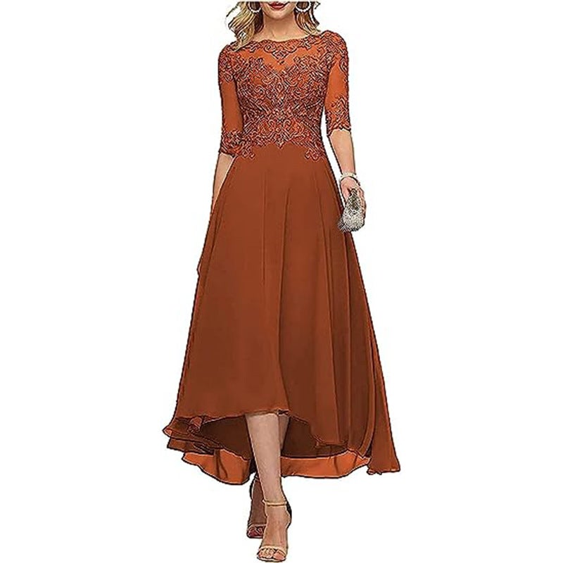 Dress Chiffon Lace Elegant Mid-Sleeve Multi-Color Oversized Evening Dress Prom Dress - Image 1