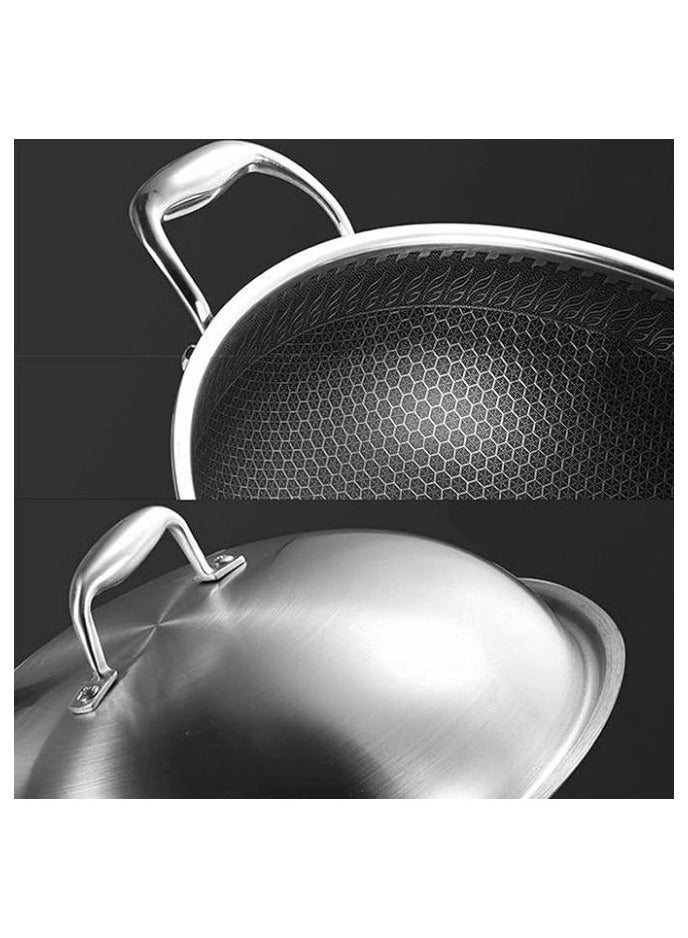 34cm Stainless Steel Deep Cooking Frying Pan - Image 3