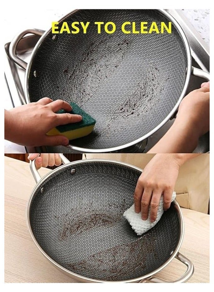 34cm Stainless Steel Deep Cooking Frying Pan - Image 4