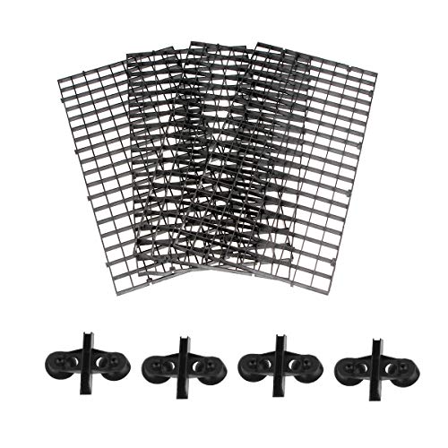 VAYINATO PetzLifeworld Black (4 Pcs Egg Crate & 4 Pcs Divider Clip) Aquarium Divider Grid Divider Tray Egg Crate Aquarium Fish Tank Filter Bottom Isolation Board - Image 1