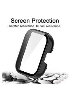 Y&D 2 Pcs Case With Tempered Glass Screen Protector Compatible for Xiaomi Redmi Watch 3, 9H Hardness All-round Protective Cover Ultra-thin PC for, Black and Transparent  - Image 3