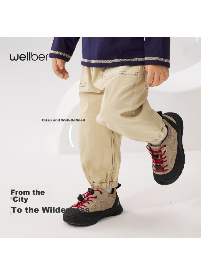 WELLBER Willberu Spring Cotton Boys Casual Khaki Cargo Pants For Toddlers And Kids Size 130 - Image 3