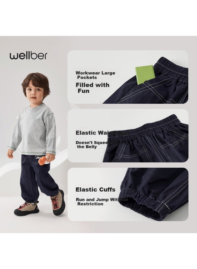 WELLBER Willberu Spring Cotton Boys Casual Khaki Cargo Pants For Toddlers And Kids Size 130 - Image 4