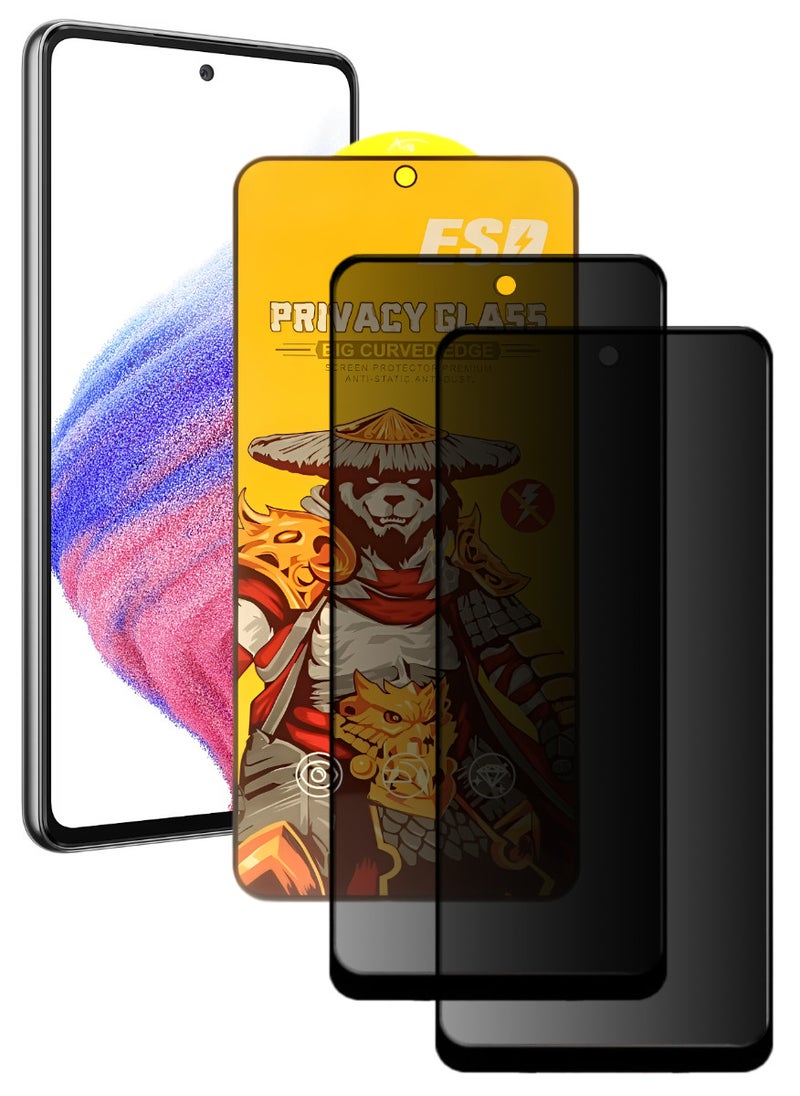 ESD 2 Pieces Tempered Dustproof Privacy Glass Screen Protector Compatible For Samsung Galaxy A53 5G - Image 1