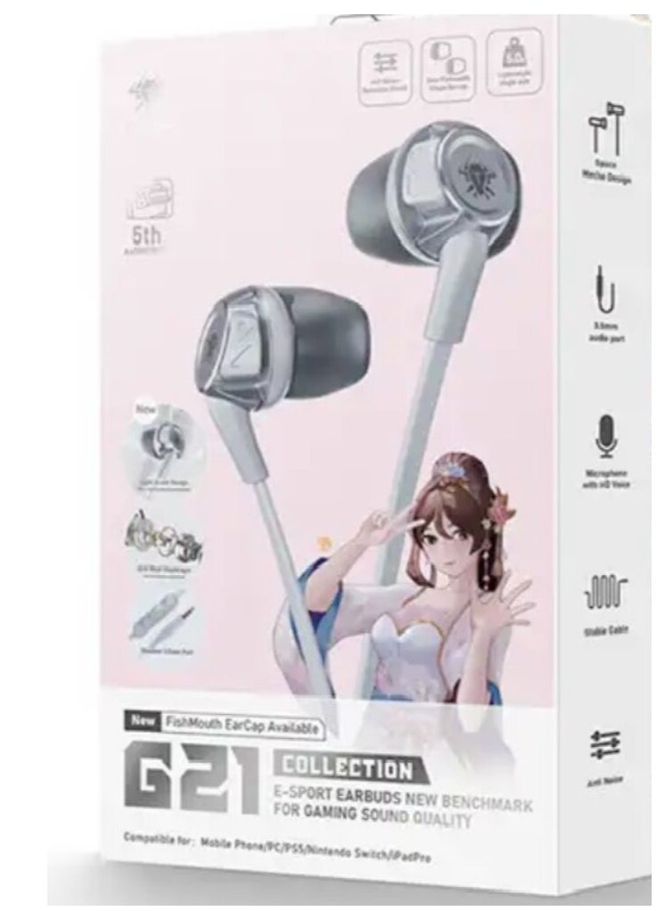 Plextone - New Plextone G21 Lightweight Gaming Headset with Microphone and Immersive In-Game Sound White - Image 1