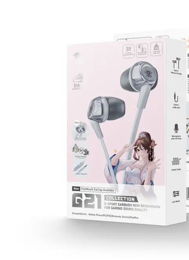 Plextone - New Plextone G21 Lightweight Gaming Headset with Microphone and Immersive In-Game Sound White - Image 1