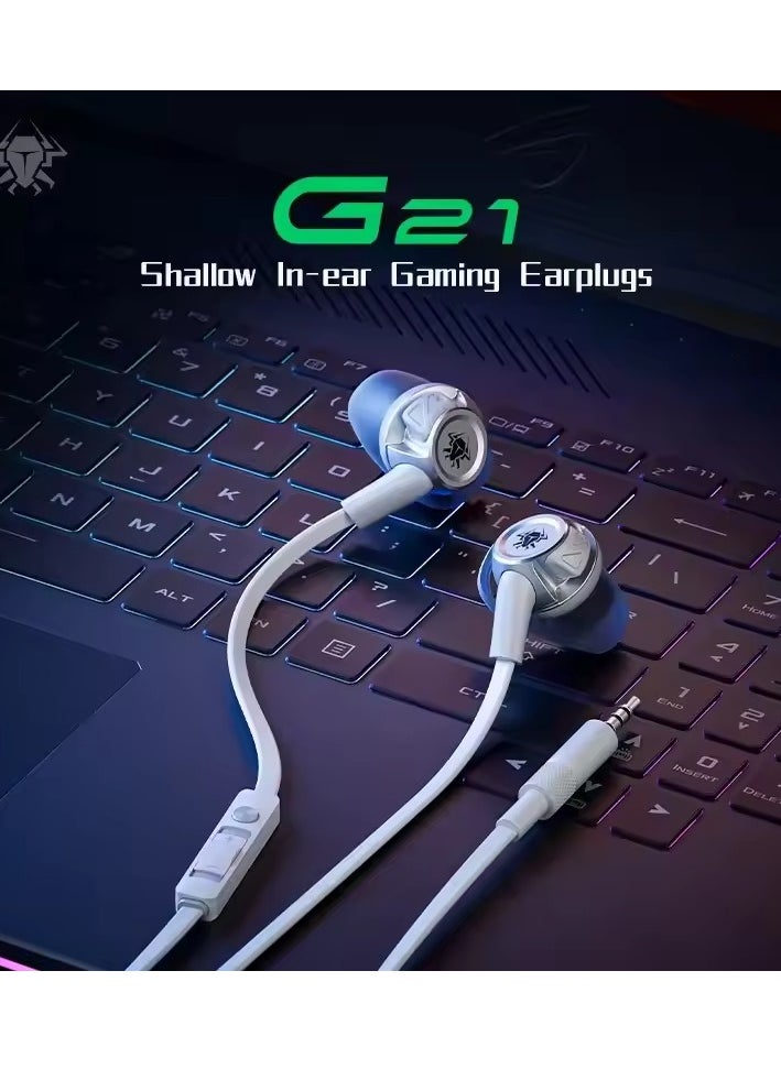 Plextone - New Plextone G21 Lightweight Gaming Headset with Microphone and Immersive In-Game Sound White - Image 1