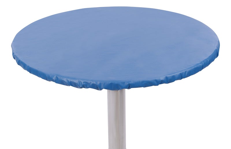 Yourtablecloth Heavy Duty Vinyl Round Fitted Tablecloth Table Cover with Flannel Backing Vibrant Colors Elasticized Tablecloth Great for Indoor and Outdoor Dining and Playing Cards 60 Royal Blue
