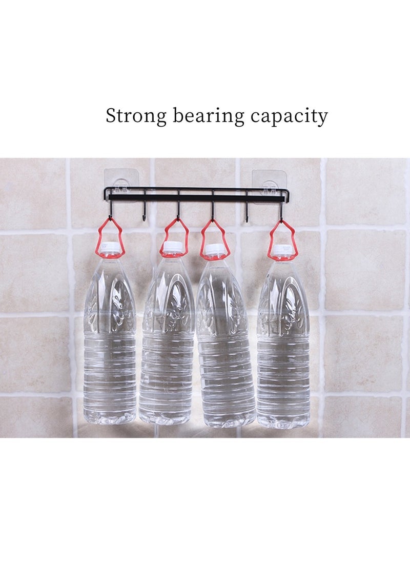 SYOSI - Adhesive Wall Hooks Rack Kitchen Rail, Utensil Hangers with 6 Hooks Space Saving Wall Utensil Holder Kitchen Utensil Hooks NO Drilling Waterproof Hook for Kitchen Bathroom Bedroom (2 Pack) - Image 1