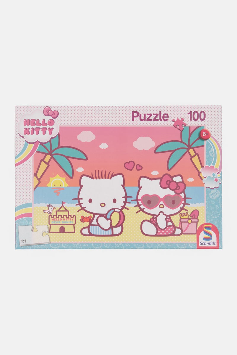 Schmidt 100 Pieces Hello Kitty Puzzle, Pink - Image 1