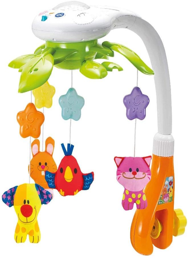 KiddoLab KiddoLab Baby Crib Mobile with Lights and Relaxing Music. Includes Ceiling Light Projector with Stars, Animals. Musical Crib Mobile with Timer. Nursery Toys for Babies Ages 0 and Older  - Image 1