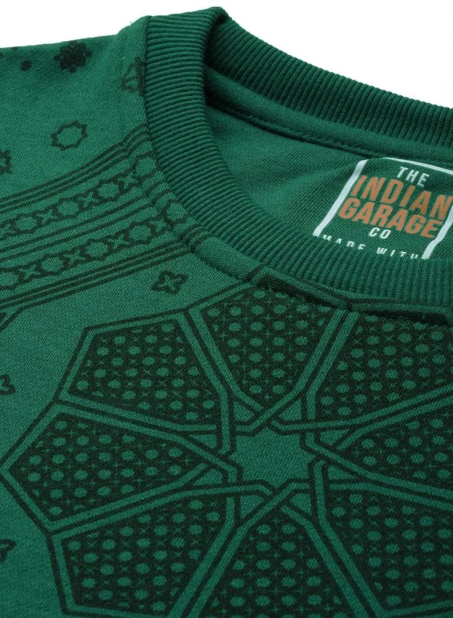 The Indian Garage Co  The Indian Garage Co Men Regular Fit Floral Crew Neck Full Sleeves Sweatshirt  | Best Price UAE