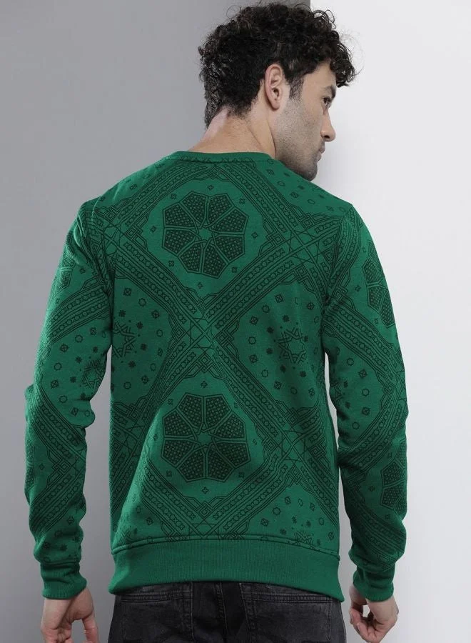 The Indian Garage Co  The Indian Garage Co Men Regular Fit Floral Crew Neck Full Sleeves Sweatshirt  | Best Price UAE