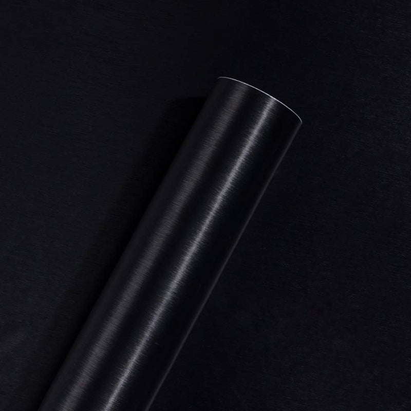 TAOGIFT Self Adhsesive Vinyl Film Black Brushed Metal Stainless Steel Contact Paper for Dishwasher Fridge Refrigerator Stove Appliances Kitchen Cabinets Countertops Walls Backplash 15.7x117 Inches - Image 2
