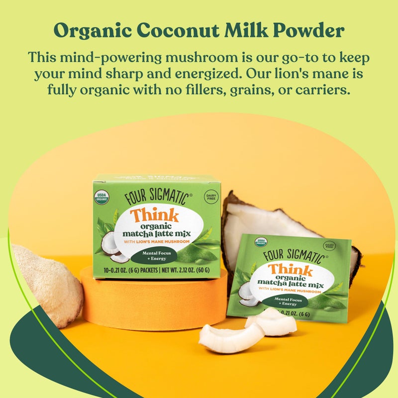 Four Sigmatic Mix Lions Mane Organic 10 Count , Matcha Latte, 2.12 Ounce - Image 1