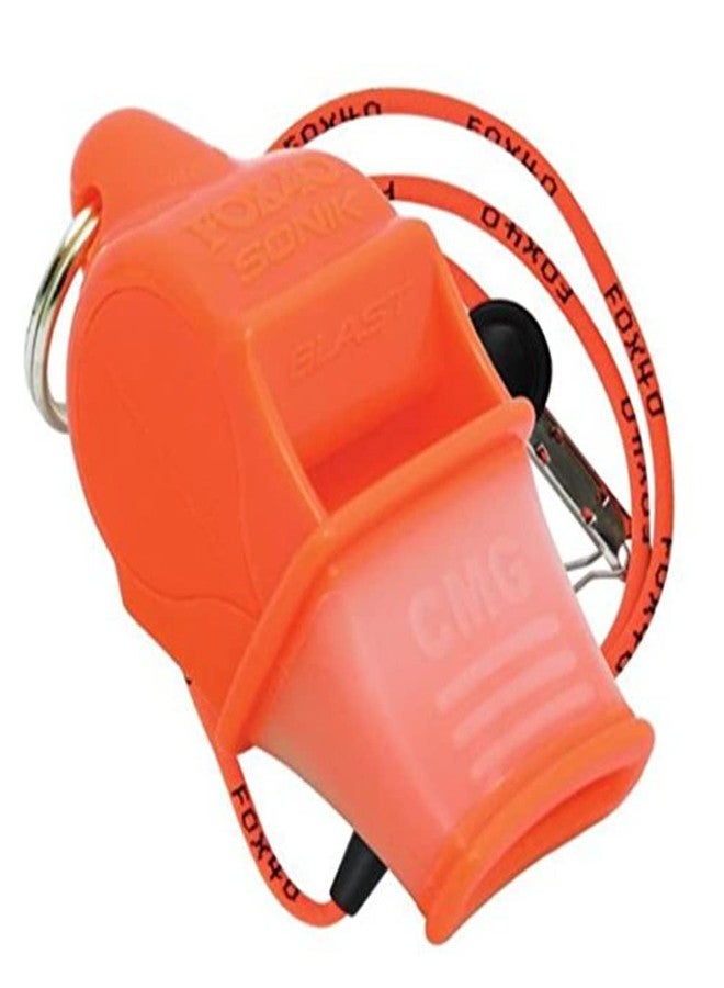 Fox 40 Sonik Blast CMG Pealess Safety Whistle, 120+ dB, Orange - 9203-0308 - Image 1