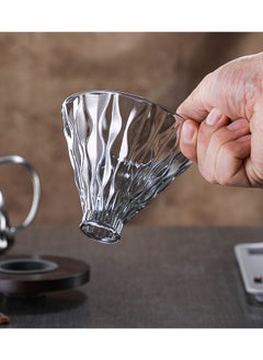 ايكي ايك مجموعة مكونة من 2 ماكينة صنع القهوة V60، مجموعة القهوة بالتنقيط الزجاجية، 1-4 أكواب  - Image 4