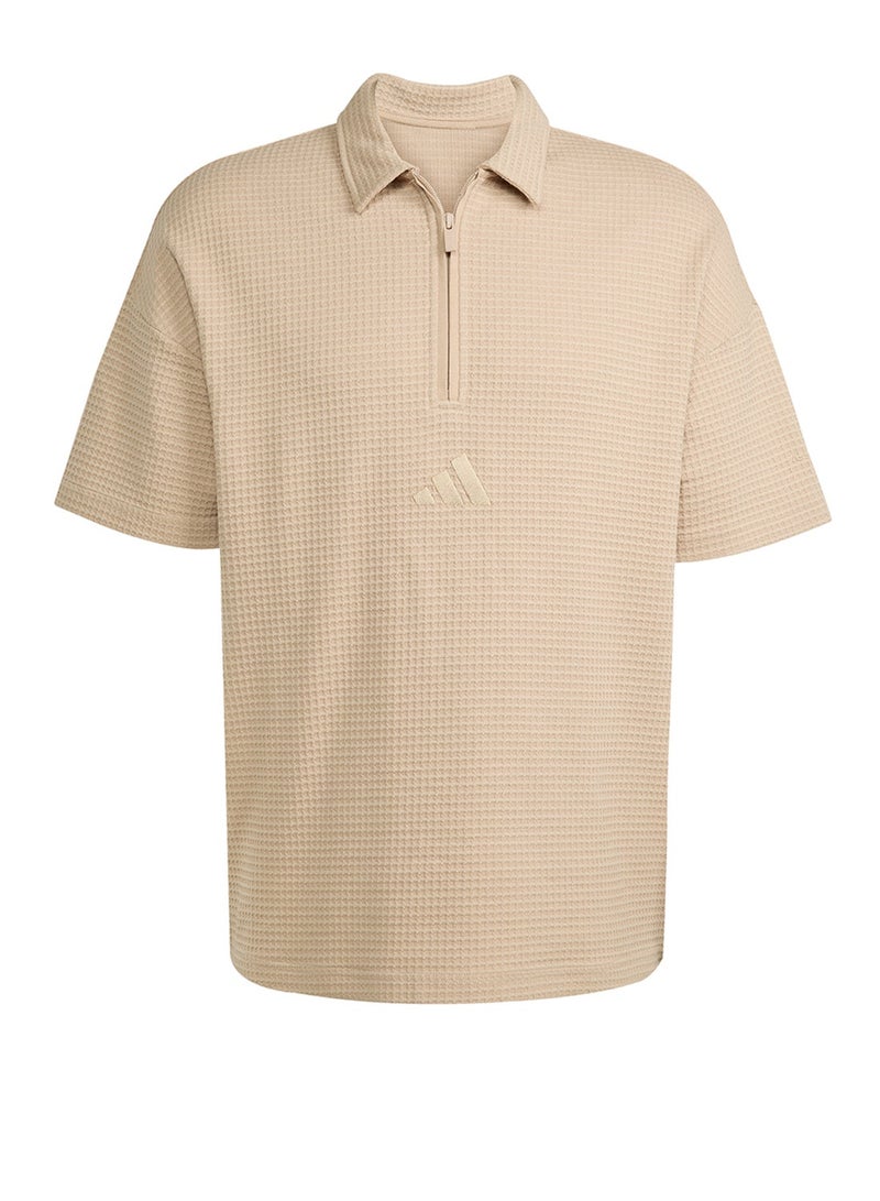 Adidas All Szn Waffle Knit Half-Zip Polo Shirt - Image 5