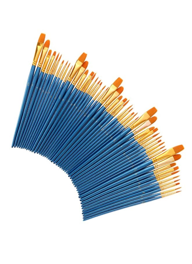 Generic 50-Piece Paint Brush Set Gold/Blue 
