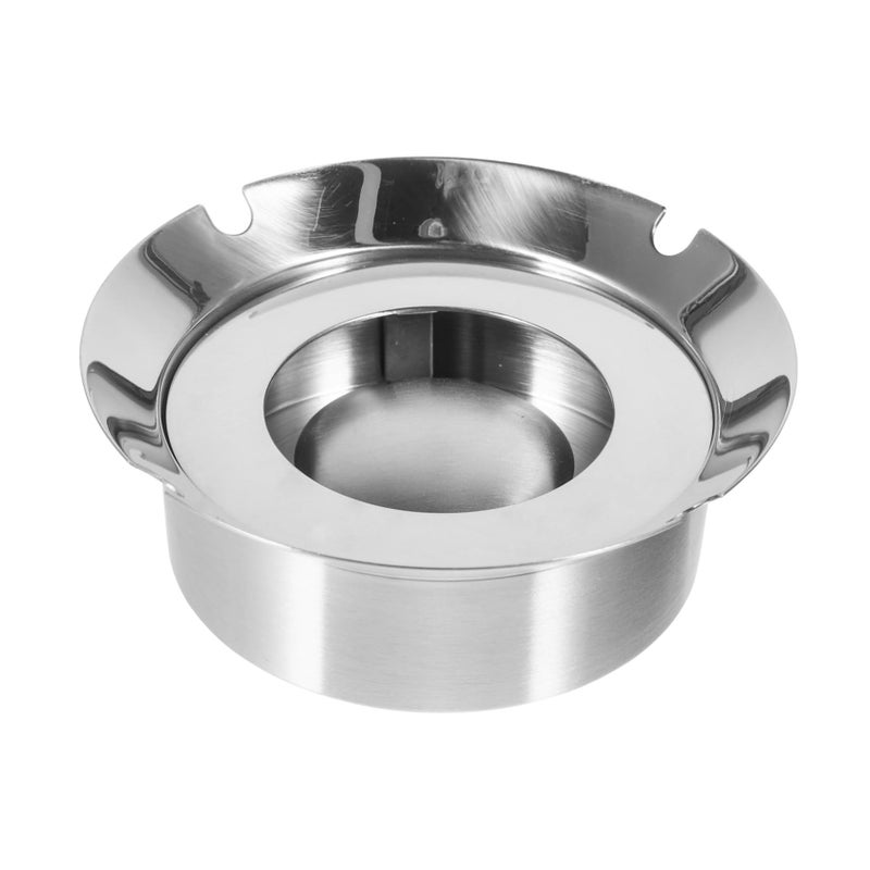 Vintage Stainless Steel Ashtray Large Decorative Portable Easy Clean Office Home - Image 2