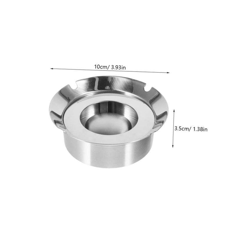 Vintage Stainless Steel Ashtray Large Decorative Portable Easy Clean Office Home - Image 3