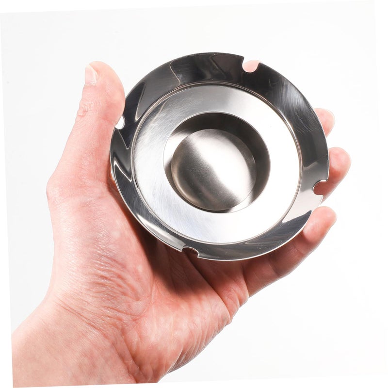 Vintage Stainless Steel Ashtray Large Decorative Portable Easy Clean Office Home - Image 5
