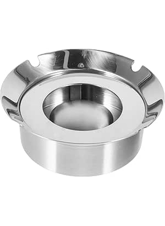 Vintage Stainless Steel Ashtray Large Decorative Portable Easy Clean Office Home - Image 1