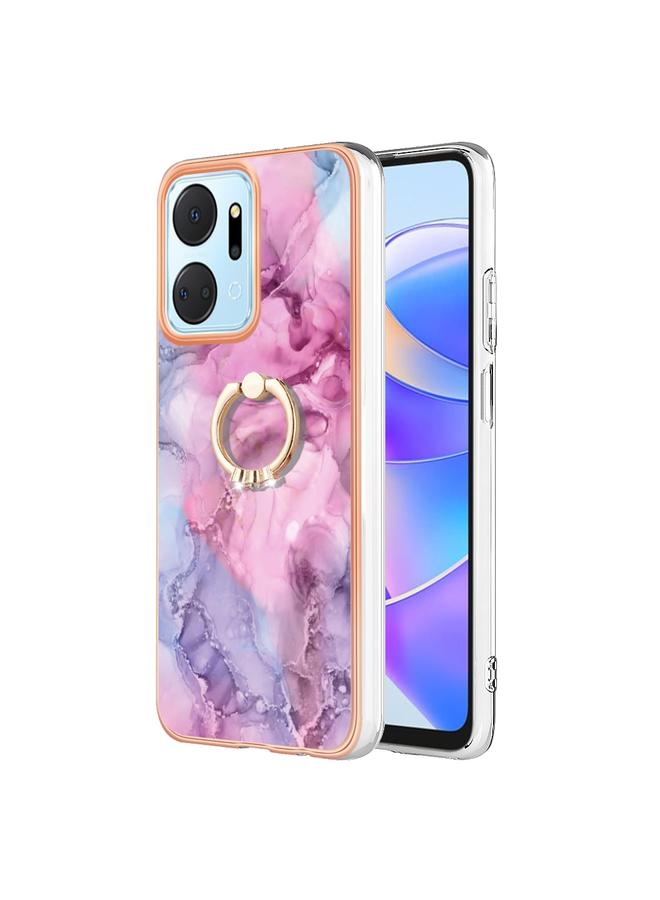 Zaboon Case For Honor X7a Electroplating Marble Dual-side IMD Phone Case with Ring - Image 1