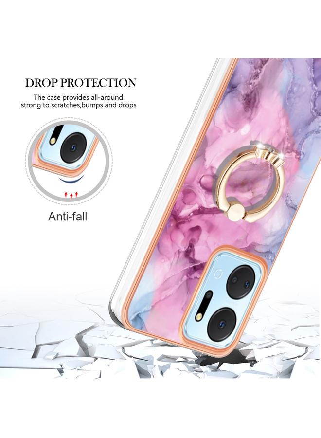 Zaboon Case For Honor X7a Electroplating Marble Dual-side IMD Phone Case with Ring - Image 4