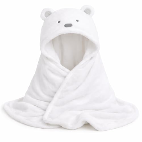BRANDONN New Born Baby Blanket Pack of Super Soft Bathrobe Wrapper Bath Towel for Boys, Girls, Babies (White, Length 82 cm x Width 82 cm, 0-12 Months) - Image 1