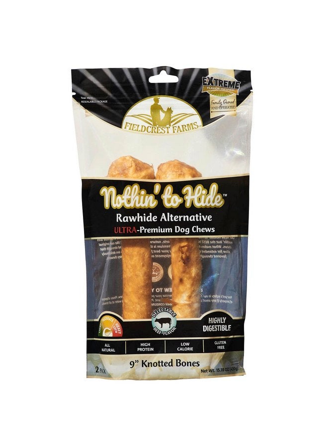 سبوت منتجات SPOT Ethical من Fieldcrest Farms، لا يوجد شيء لإخفاء العظام المتشابكة للغاية، بنكهة لحم البقر (كيس واحد يحتوي على عظمتين) - Image 1