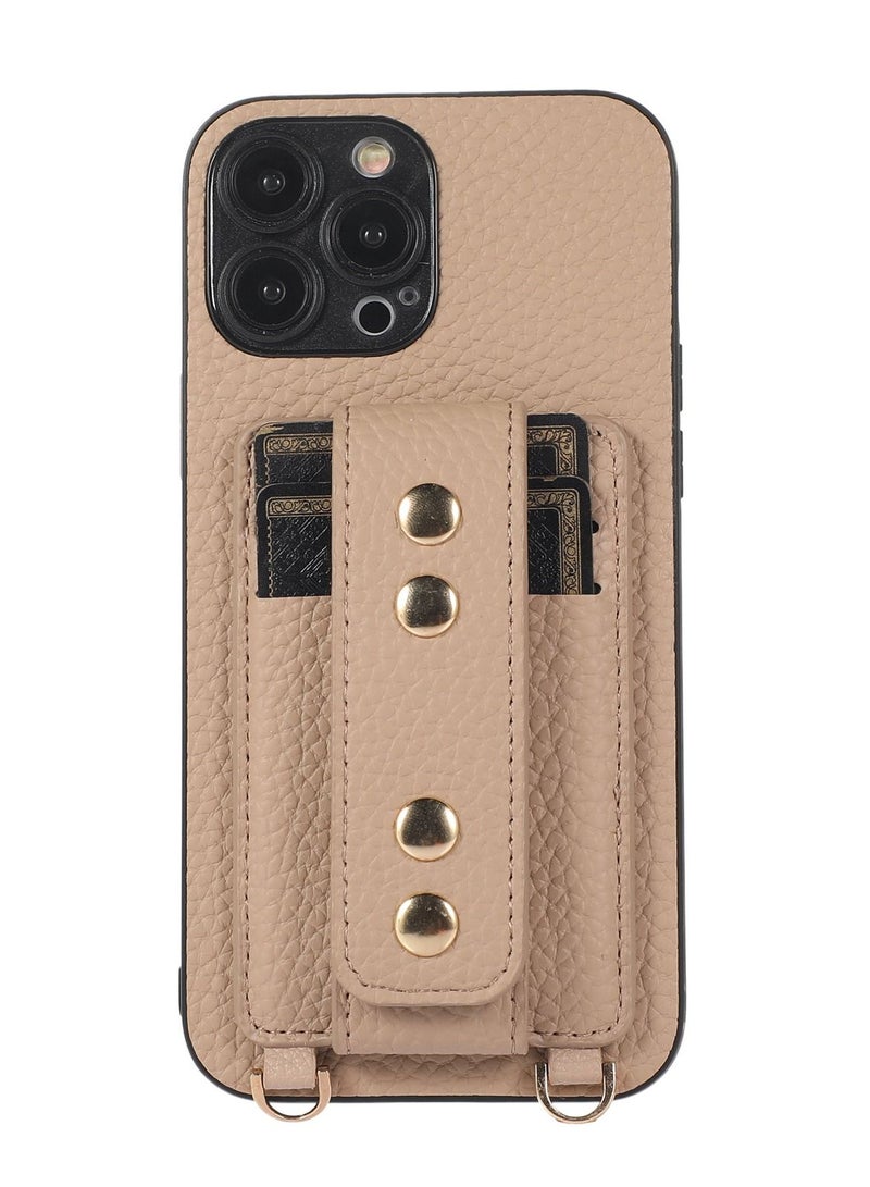 Suteni Back Cover Leather Protective Wrist Band Mobile Phone Case for iPhone - Image 1