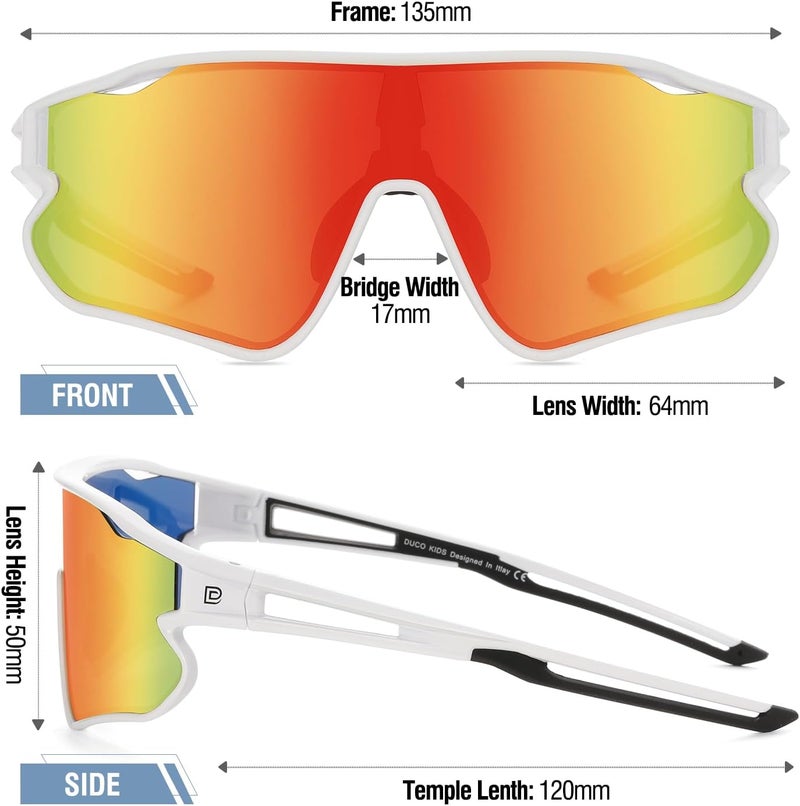 DUCO Kids Sunglasses Polarized UV Protection 400 - Kids Sports Sunglasses Boys with Lightweight TR90 Frame - Youth Baseball and Cycling Sun Glasses for Boys & Girls - DK268 - Image 3