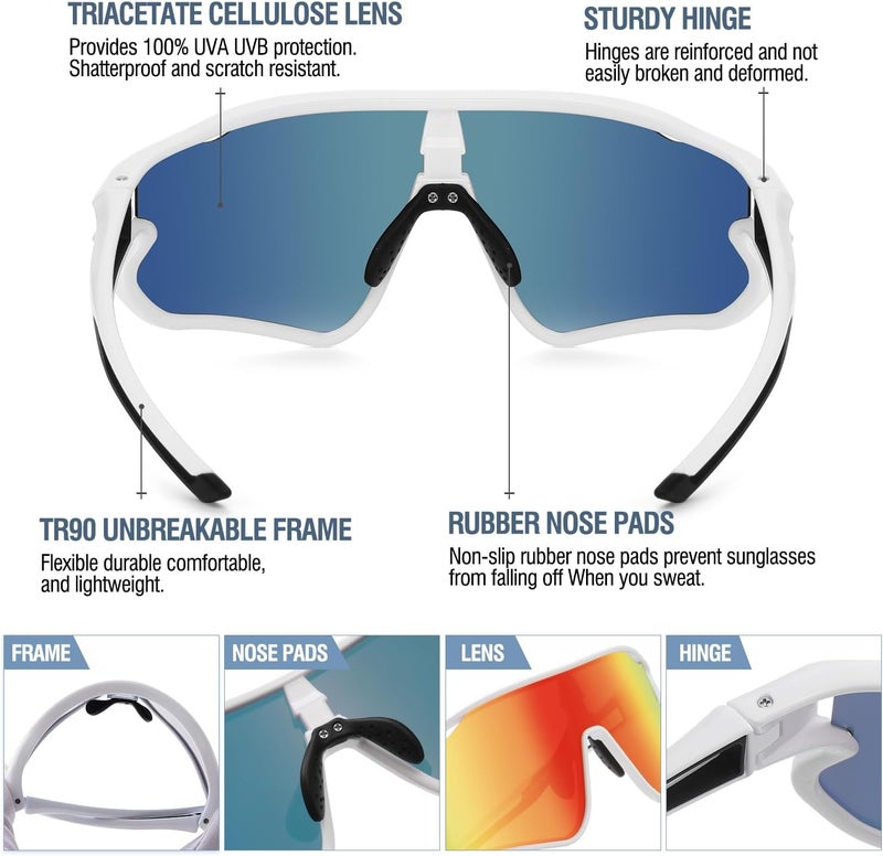 DUCO Kids Sunglasses Polarized UV Protection 400 - Kids Sports Sunglasses Boys with Lightweight TR90 Frame - Youth Baseball and Cycling Sun Glasses for Boys & Girls - DK268 - Image 4