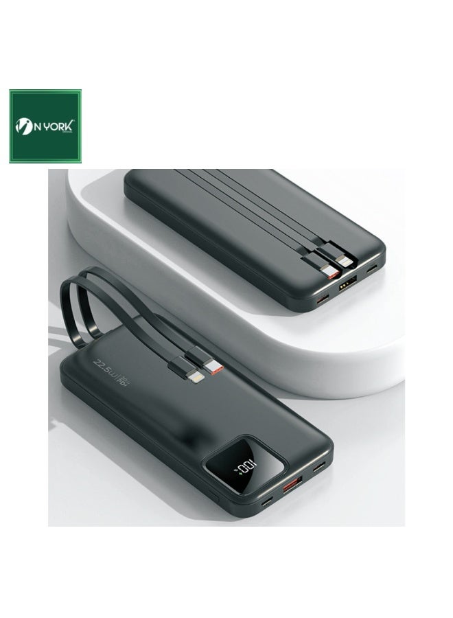 NYORK 20000 mAh Power Bank 22.5W with 2 inbuilt cables Lightning And Type C , Fast Charing, Digital Display - PB513 - Image 2